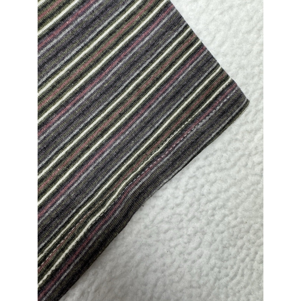 Vintage 90s Sostanza Striped Shirt - XL 14/16 Youth - Gray Brown Yellow - Picture 7 of 11
